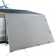 Caravan Privacy Screens Roll Out Awning End Wall Side Sun Shade, 5.2 Meter x 1.95 Meter Size, Grey