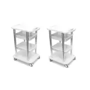 Elitzia Facial Trolley 2 Piece Per Set 4 Shelf ABS Aluminum Silver Frame Beau...