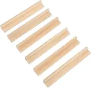 KALLORY DIY Domino Rack Set Wooden Base Holder for Word Games 6pcs Solid Wood Tiles Display Trays