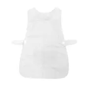 Ladies White Tabard Apron 50x80cm with Side Button Design Kitchen Cleaning