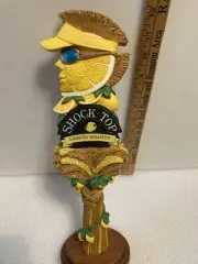 SHOCK TOP LEMON SHANDY PUCKER PUSS LEMON HEAD draft beer tap handle. COLORADO.