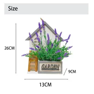 【園藝世界】薰衣草木屋(薰衣草/仿真植栽/造景擺飾/人造花)