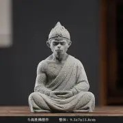 5.4" Collection Chinese Green Sandstone Sunwukong Handsome Monkey King Tea Pet
