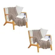 SOGA 2X Coffee Diamond Pattern Knitted Throw Blanket