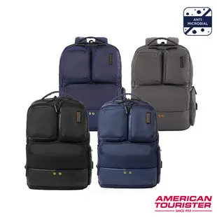 AT美國旅行者AMERICAN TOURISTER 筆電後背包/電腦包/雙肩包14吋Zork 2.0輕量減壓抗菌_黑/藍