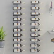 Wall-mounted Wine Rack for 10 Bottles 2 pcs White Metal vidaXL
