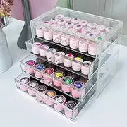 Guolich 4-Tier Transparent Acrylic Nail Art Jewelry Accessories Storage Box Rack Shelf Display Stand Holder