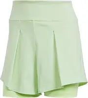 [adidas] Women's Standard Tennis Match Shorts, Semi Green Spark/Green Spark