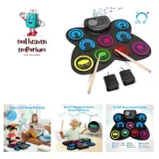 Electronic Drum Set, 9-Pads Roll-Up Drum Pad Electric Drum Set with Headphone...