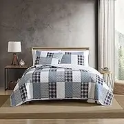Eddie Bauer - Twin Quilt Set, Reversible Cotton Bedding with Matching Sham, Home Decor for All Seasons (Camano Island Plum, Twin)