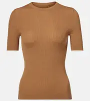 [Khaite] Khaite Celina ribbed-knit wool-blend top AU 16 brown