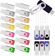 4GB USB Flash Drive 20 Pack JBOS Thumb Drives 4 GB USB Drives Memory Stick Swivel 4G Gig Stick USB2.0 Pen Drive for Date Storage, 4 Gig UBS Flash Drive, Zip Drive, Jump Drive, USB Stick, Mixed Color