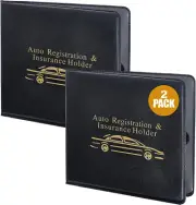 Auto Registration Insurance & ID Card Holder Document Organizer Bundle Of 2-PACK