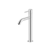 MEIR Piccola Tall Basin Mixer with 130mm Curved Spout - Single Lever - Polished Chrome