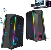 RGB Speakers for PC | RGB Desktop Speakers | Enhanced Sound, Super Loud Volume USB Powered RGB PC Speakers for Laptop, Computer, Music, Videos, Notebooks