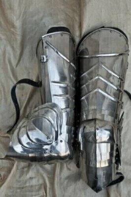 Gothic Leg Guard Armor Set Medieval Knight Crusader Spartan 18GA Steel item