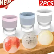 2x Large Ice Ball Maker Cube Tray Big Silicone Mold Sphere Whiskey Round Mould ☟