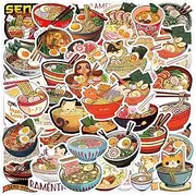 Ramen Stickers,50 PCS Ramen Vinyl Waterproof Decals for Water Bottles Computer Bicycle Skateboard Luggage Phone Pad Laptop Kids Teens Stickers Pack