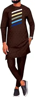 [Zadaos] Dashiki Men Tracksuit 2 Piece African Shirts and Ankara Pants Suits Outwear African Clothes Wear