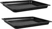 OHPHCALL 2pcs Commercial Enamel Baking Tray Roast Pan Oven Tray Baking Dishes for Oven Cookie Cake Enamel