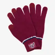 650748 MANLY SEA EAGLES NRL TEAM PAIR OF TOUCHSCREEN ADULTS ACRYLIC GLOVES