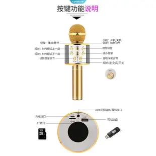 WS858麥克風 k歌麥克風 唱歌神器 手機K歌寶音響一體卡拉ok話筒 直播神器 k歌麥 k歌麥克風【CAN】