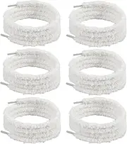 [arrderly] 3 Pairs Plush Shoe Laces Elastic Shoelaces for Kids Adults Decorative Replacement Shoelaces Shoe Accessories White One Size, White, Einheitsgröße