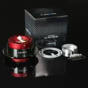 NRG STEERING WHEEL LOCK QUICK RELEASE ADAPTOR KIT GEN 2.5 BLACK FLARED RING RED