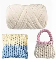Chunky Merino Wool Yarn - Super Soft 2.2LBS Washable Super Bulky Giant Wool for Extreme Arm Knitting DIY Throw Sofa Blanket Pillow Pet Bed and Fence - Milky White