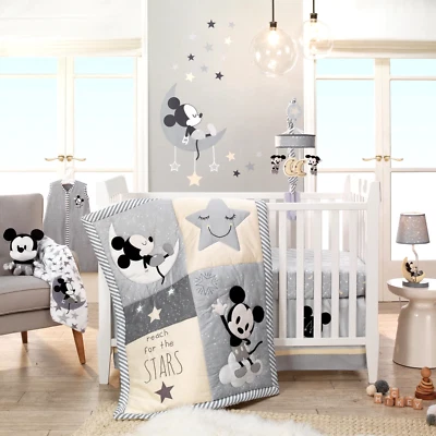 Disney Baby Mickey Mouse On The Moon Gray & Yellow Wall Decals by Lambs & Ivy