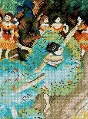 "Dancer in Green" Printed Canvas for Cross Stitch Tapestry Gobelin 1901