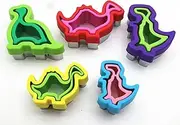 Sandwich Cutters and Sealers, Dinosaur Shapes Bread Sandwich Decruster Pancake Maker DIY Cookie Cutters for Kids Bento (5 PACK)