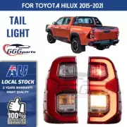 LED Pair Red&Clear Tail Lights Rear Brake Lamp For Toyota Hilux SR SR5 2015-2021