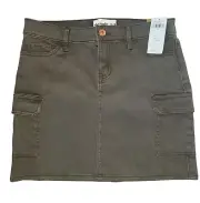 Abercrombie Kids Army Green Sueded Stretch Girls Cargo Skirt Sz 13/14 NWT $35