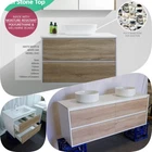 *Sale* 1500mm Duo Two Tone White /Oak Wood Grain Wall Hung Vanity