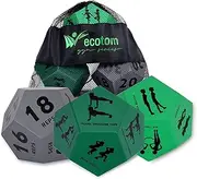 ecotom Exercise Dice for Home Workouts - Fitness Dice with Unique Exercises and Instructions - 3 Pack Workout Dice for Gym, Crossfit WOD, Bodyweight HIIT, Cardio and Sports Training