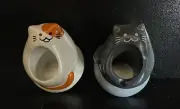 Toothbrush Holders Calico Cats Set of 2 NWT