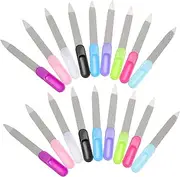 27Pcs Stainless Steel Manicure File Durable Nail Care Tools for Smooth Finishing Portable for Travel and Home Use for Gel and False Nails