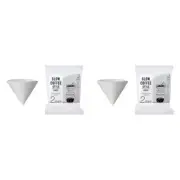 2x 60pc Kinto White 10.5cm Slow Coffee Style Paper Filters For 2-Cup Brewers