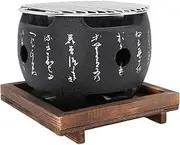 Japanese Style BBQ Grill, Mini Portable Charcoal Barbecue Stove, Aluminum Alloy Hibachi Grill for Yakiniku, Robata, Yakitori, Takoyaki and BBQ Household Barbecue Tool (S)
