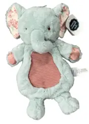 Mary Meyer Blue ELEPHANT LOVEY Plush Baby Toy Flannel Ears Pink Ribbed Tummy New