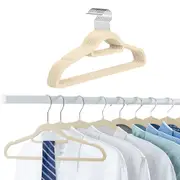 10Pcs Flocked Clothes Hanger Anti-Slip Hanger with 360 Degrees Swivel Hook for Suits Dresses Shirts