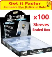 100 x ULTRA PRO PLATINUM SERIES 9 POCKET CARD SLEEVES PAGES SEALED BOX AFL MTG