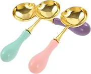3pcs Wax Seal Melting Spoon Retro Wax Scoop Easy Pour Design Lightweight and Reusable for DIY Invitations and Crafts Pastel