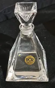 Vintage Elegant Art Deco RCR Royal Crystal Rock Pyramid Perfume Bottle w/stopper
