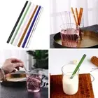 4pcs New Bar Wedding Straight Bend Pyrex Glass Reusable Drinking Straw