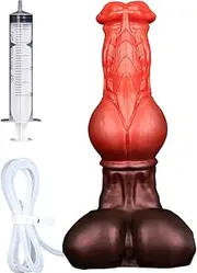 28 x 7.7cm(XL) Nothosaur FAXI with Tube Monster Dildo Fantasy Knotted Anal Dildos with Suction Cup for Women Men Adult, Body Safe Platinum Silicone Furry Sex Toys, Anal Plug Butt Plug for Beginners Pros
