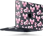 MEEgoodo for M4 MacBook Pro 16 inch Case 2024 2023 2021, Clear Case Fit Model A3403/A3186/A2991/A2780/A2485 M3 M2 M1 Pro/Max, Satin Bow