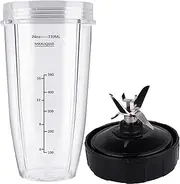 [PODCAY] Blender Replacement Parts for Ninja, 24oz Cup with Extractor Blade, for Nutri Ninja Auto iQ BN801 BL480 BL640 BL642 NN100 BL2012 (2 Pack)