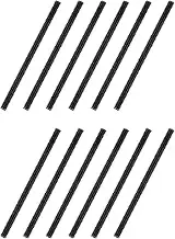 uxcell 12Pcs Fully All Threaded Rod, 1/4" Thread 20 Pitch 4" Length Carbon Steel Long Threaded Screw Threads Black Zinc Fully Studding Rod Bar for Furniture Garden Mounting Assembly